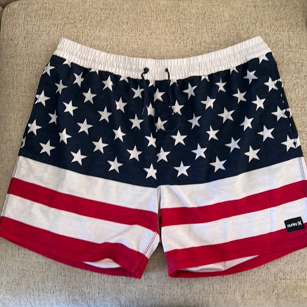 Hurley American Flag Bathing Suit